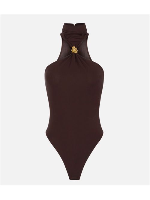BODYSUIT WITH JEWEL DETAIL ELISABETTA FRANCHI | BO01761E2EV9 dark chocolate